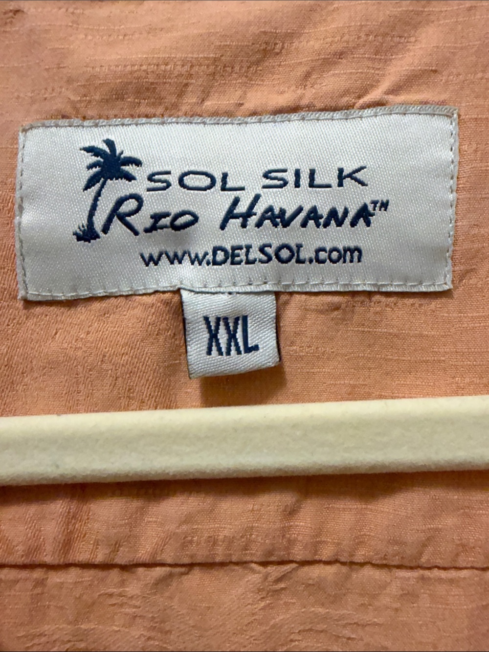 SOL SILK Men's Casual Button-Down Shirt in Peach 100% Silk Men’s SIZE XXL - Picture 3 of 12